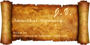 Janecskai Vanessza névjegykártya